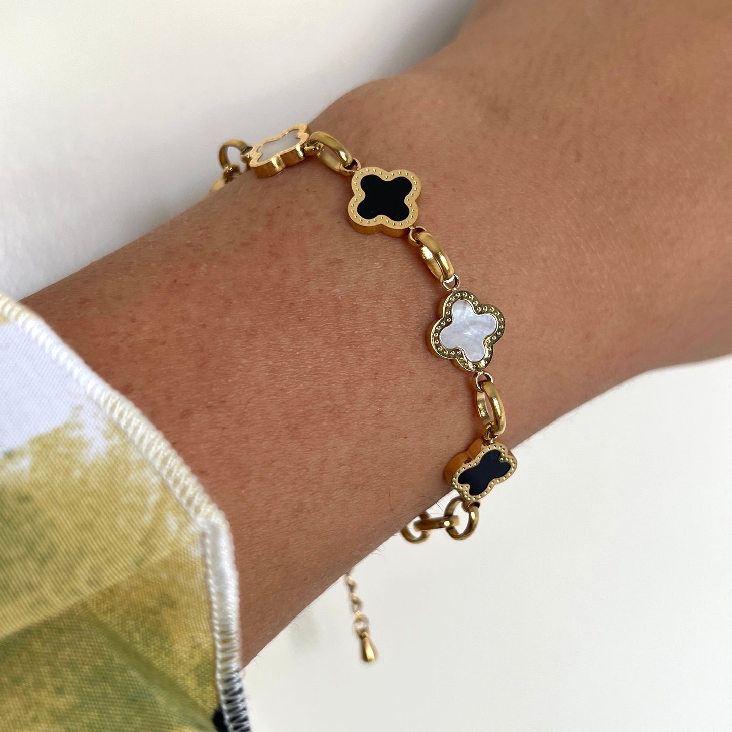 White & Black Charm Bracelet