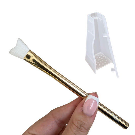 Curved Lash Shampoo Brush with Stand